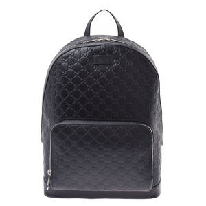 GUCCI Guccissima Backpack Black Leather